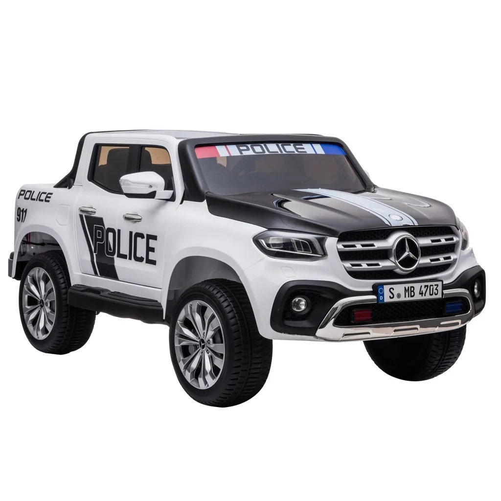 MERCEDESXMX606POLICE – Akkumulátoros kisautó Police, akkumulátor feszültsége: 12 V