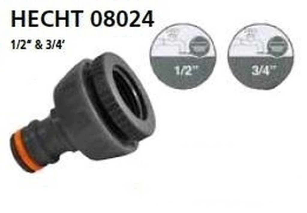 HECHT 08024 – Locsoló tömlővég csatlakozó 1/2" 3/4"