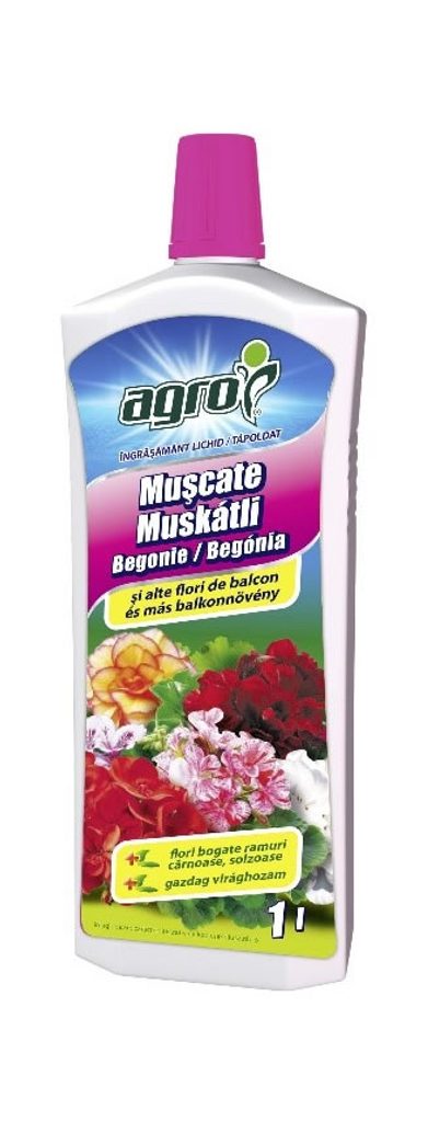 AG-0210-4004-010 – AGRO Muskátli és balkonnövény tápoldat 1l